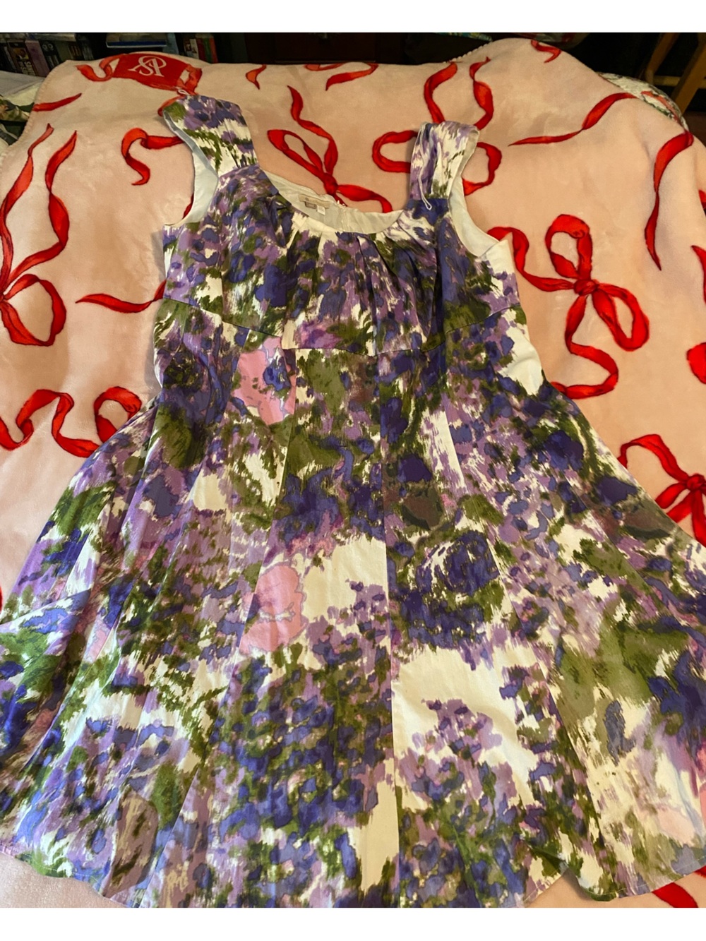 Women’s Signature  Ella 18w Floral Purple Print Summer Dress